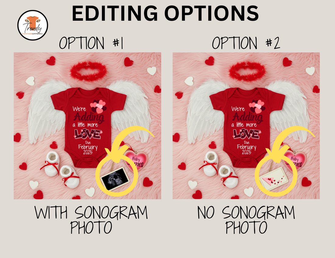 Digital Valentine's Pregnancy Announcement, Angel Baby Adding More Love, Customizable February Themed, Personalized Editable Template