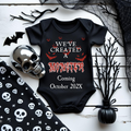 Personalized Pregnancy Announcement, We've Created A Monster, October Pregnancy Reveal, Christmas Pregnancy Onesie TrendyCustomApparel™