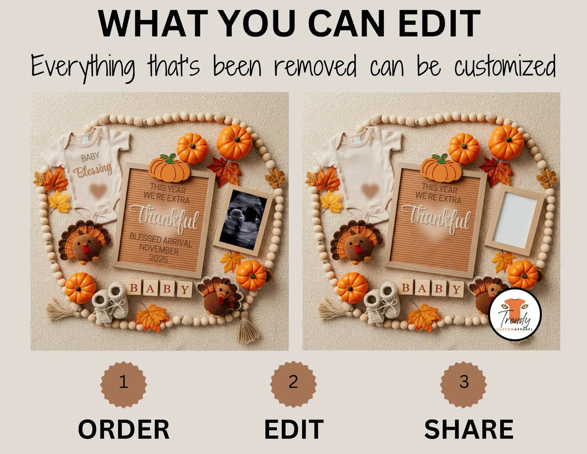"Fall Pregnancy Announcement Template Editable Canva Design Trendy