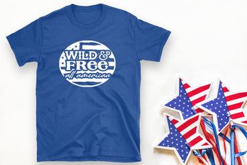 America - Wild & Free All American Unisex Graphic Print T-Shirt / Sweatshirt