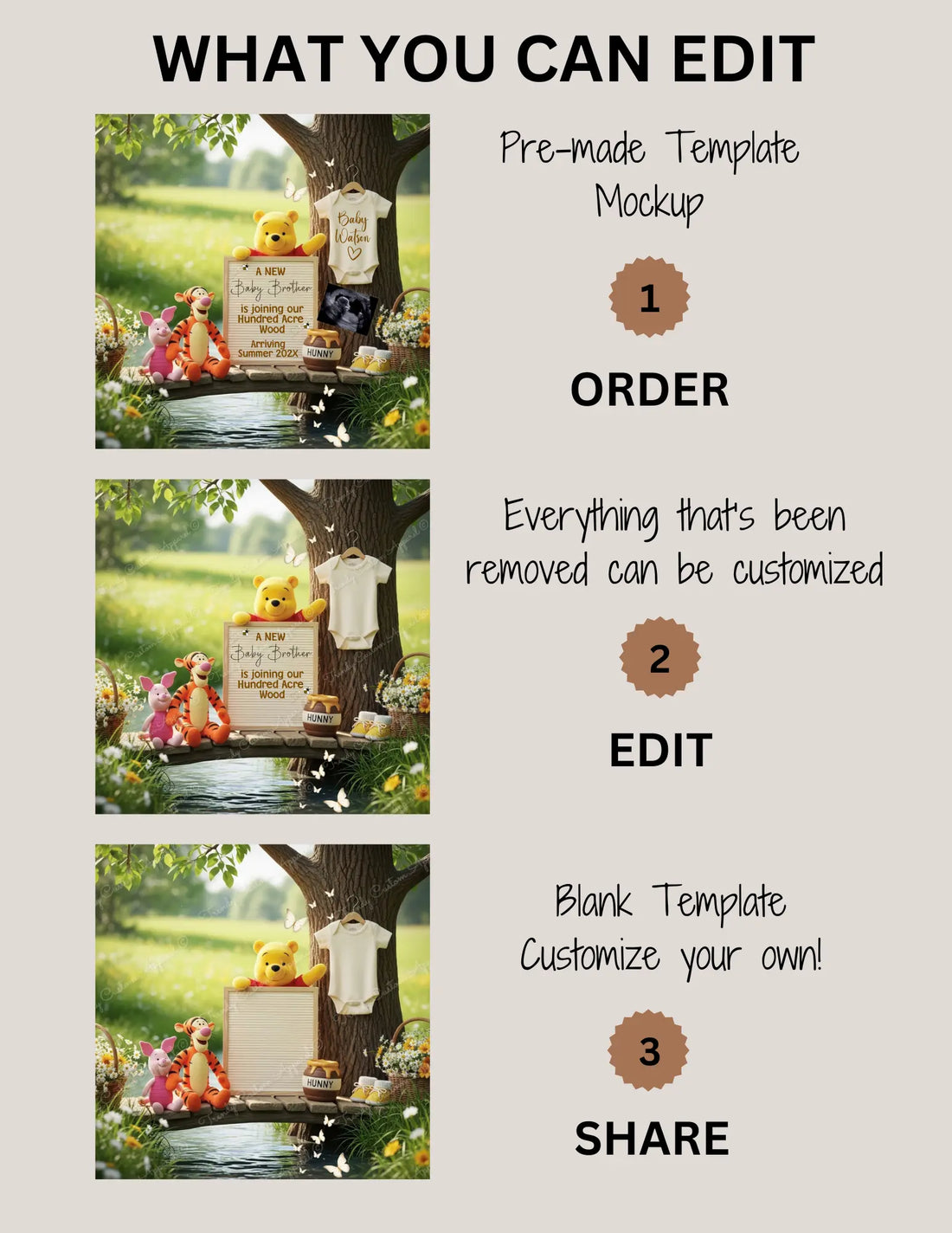 A New Baby Brother Pregnancy Announcement, Disney Winnie the Pooh Baby Reveal, It's A Boy Template - TrendyCustomApparel™