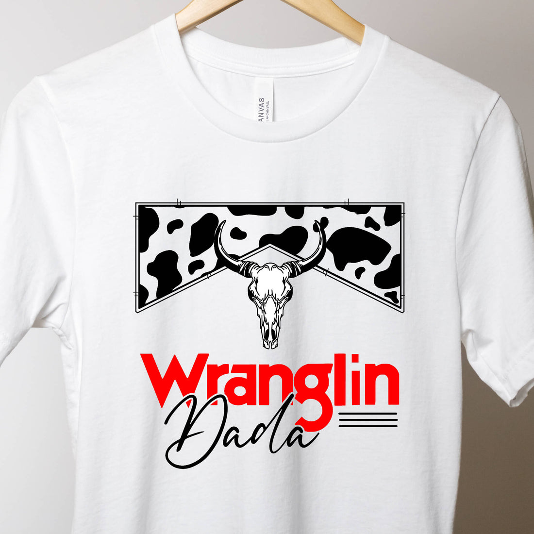 Wranglin Dada Country Western camiseta rústica con cita de papá, regalo de cumpleaños, Navidad, Día del Padre