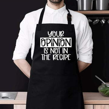 Not In The Recipe BBQ Apron, Unisex Aprons Adjustable 2 Pockets Cooking Kitchen Apron