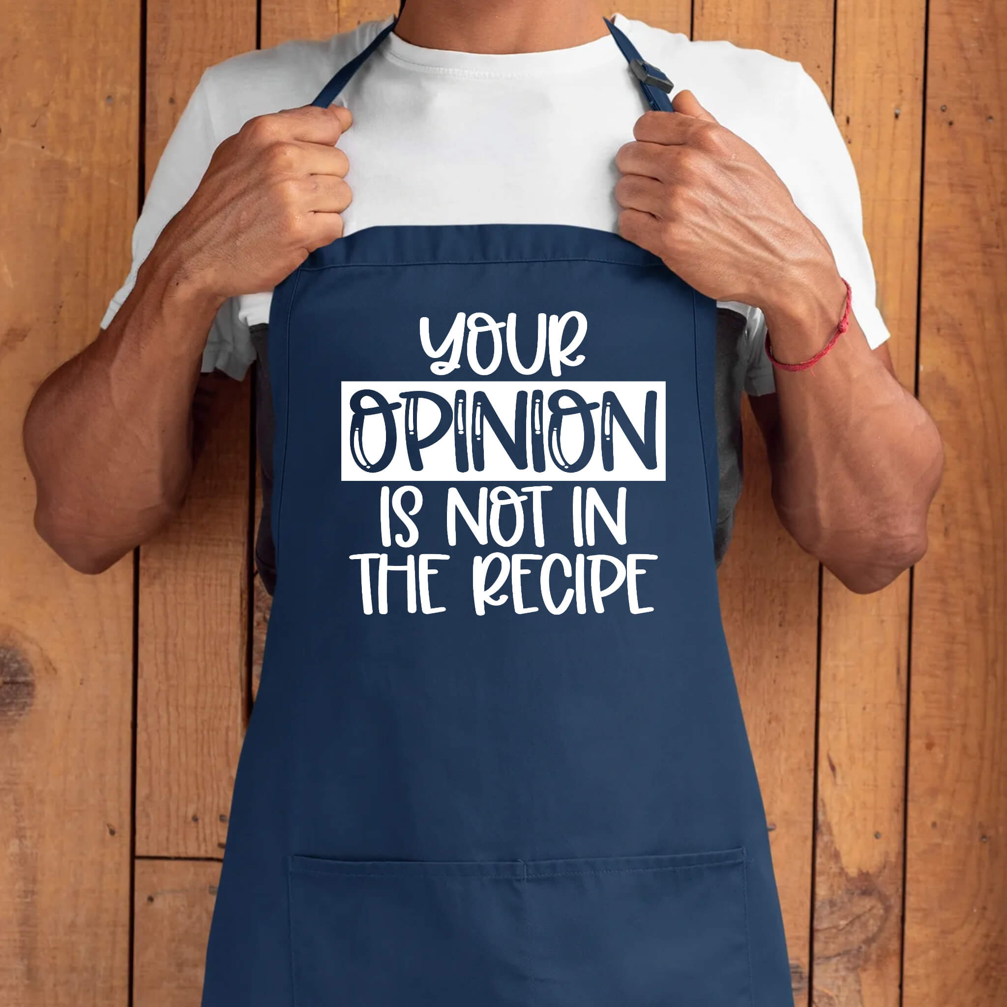 Father’s Day Gift Not In The Recipe BBQ Apron, Unisex Aprons Adjustable 2 Pockets Cooking Kitchen Apron