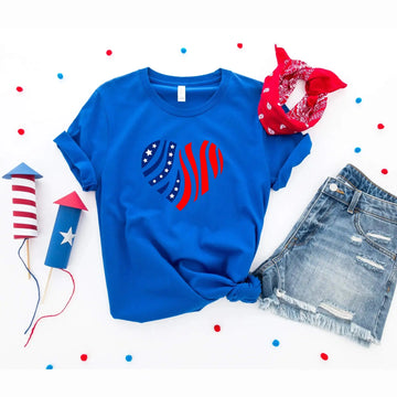 4th of July – Zebra Print Stars & Stripes Flag Patriotic Graphic Print Women’s Royal Bule T-Shirt TrendyCustomApparel™