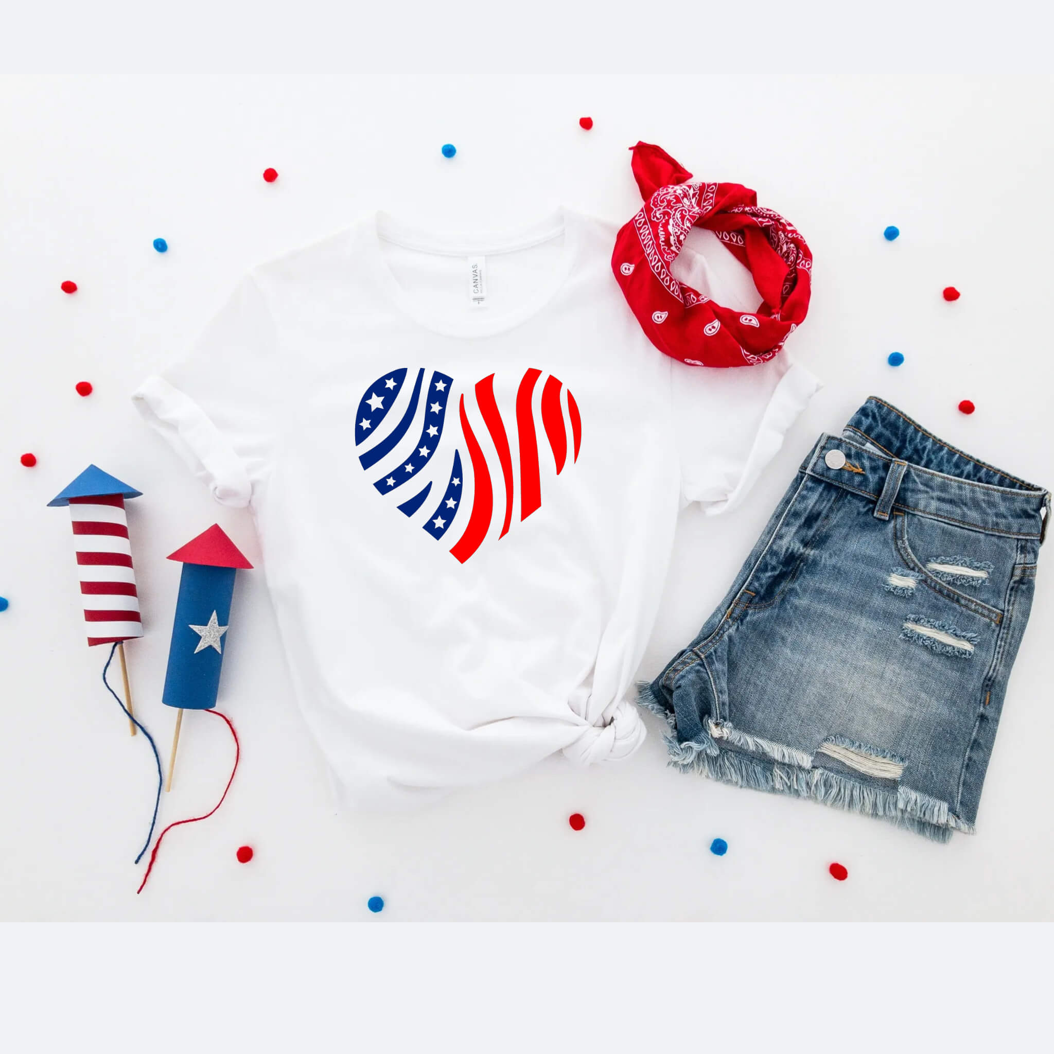 4th of July – Zebra Print Stars & Stripes Flag Patriotic Graphic Print Women’s T-Shirt / Tank Top