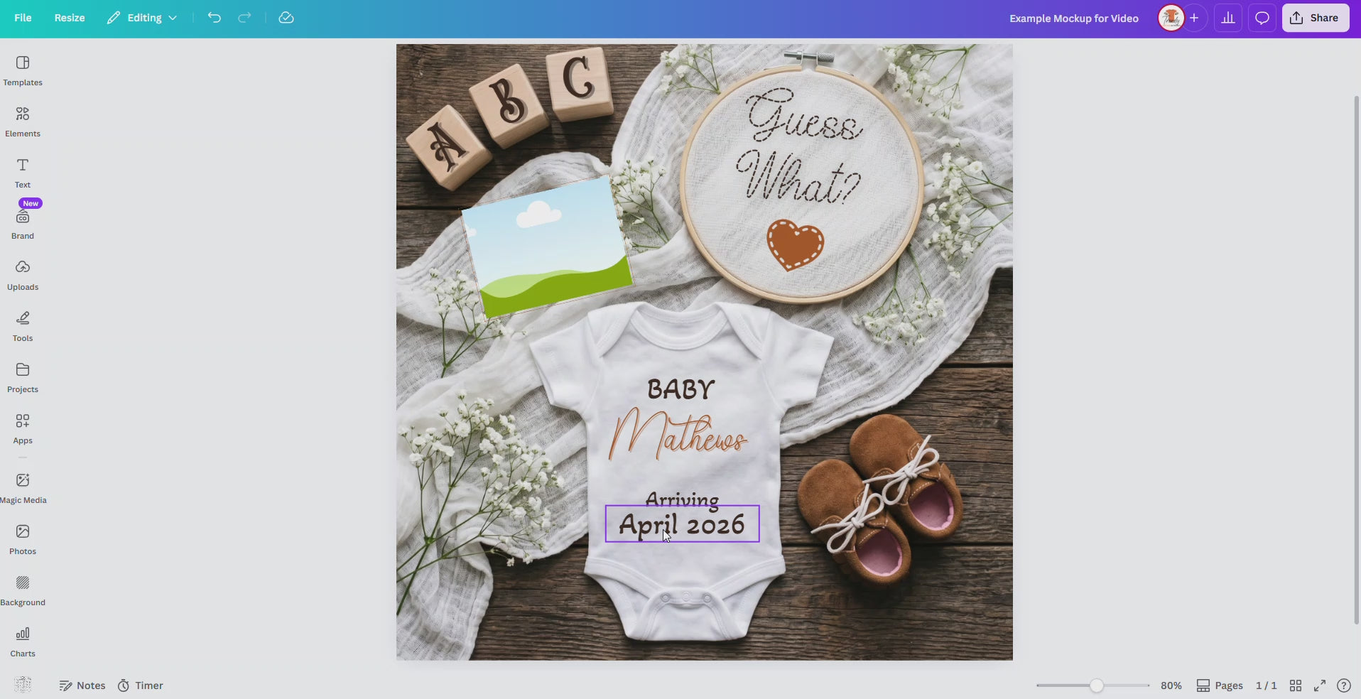 Digital Customizable Pregnancy Announcement, Editable Details Template, Demo Video, TrendyCustomApparel™