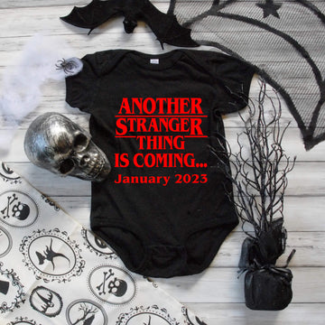 Personalized Pregnancy Announcement, Another Stranger Thing Is Coming, Stranger Things Inspired Customizable Onesie