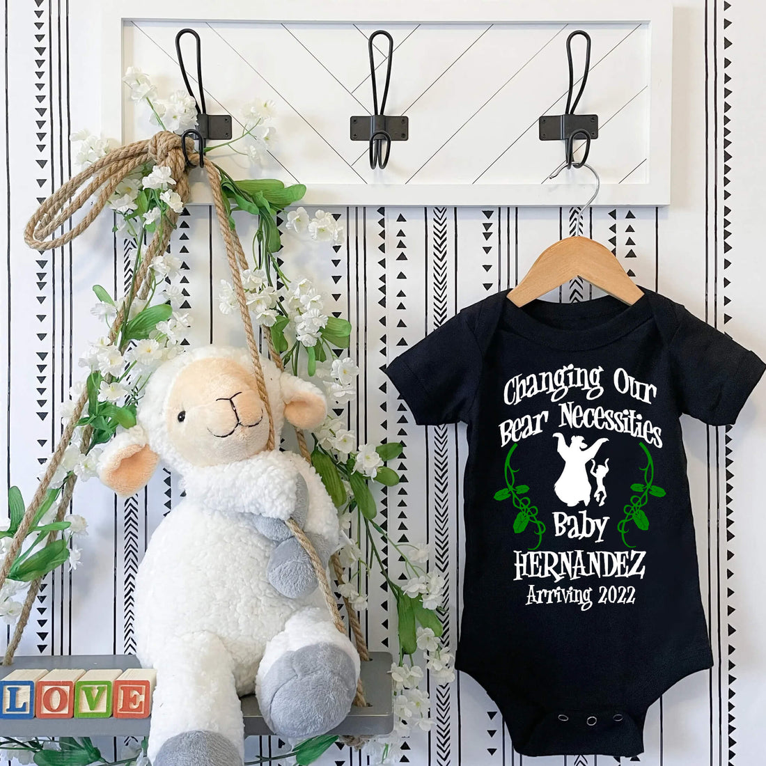 Personalized Pregnancy Announcement, Changing Our Bear Necessities, Jungle Book Inspired, Customizable Onesie