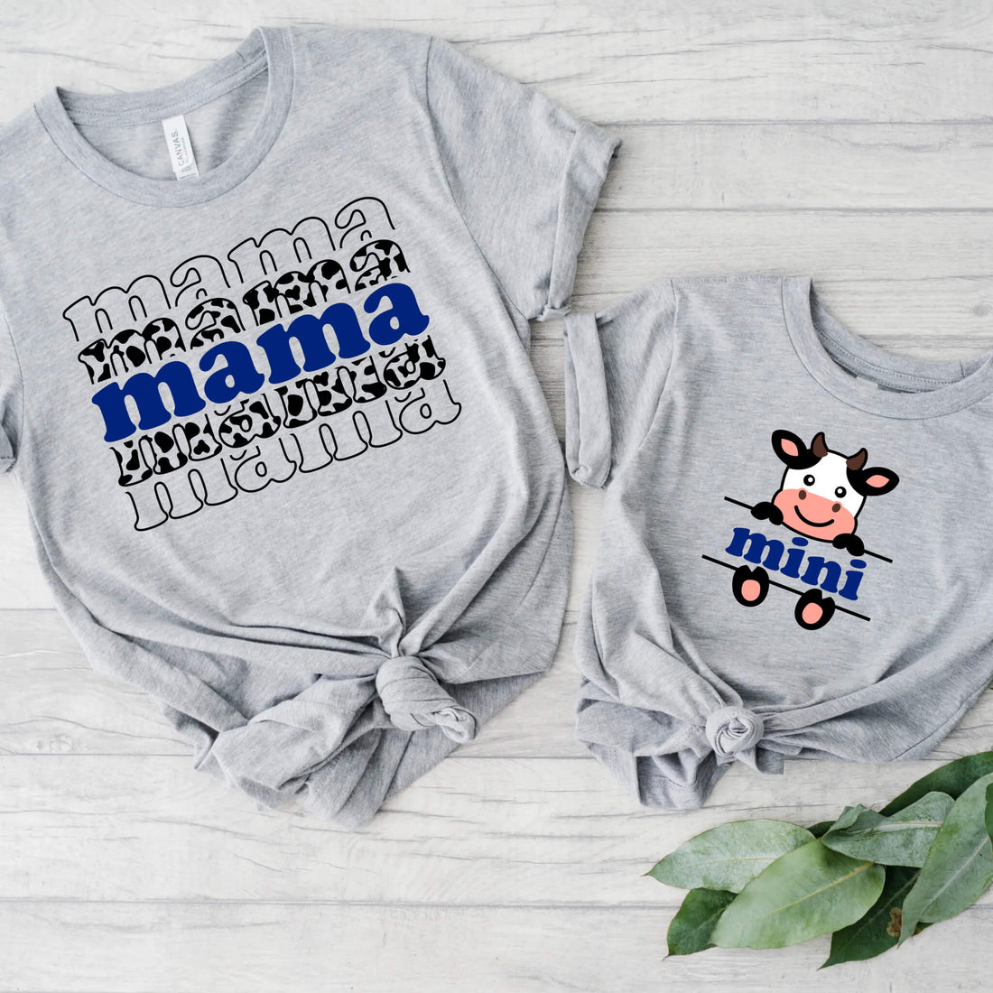 Camiseta para mujer con estampado de vaca y mamá a juego para el día de la madre