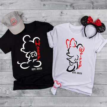 Disney Mickey Hubby & Minnie Wifey Matching Personalized Shirts TrendyCustomApparel™