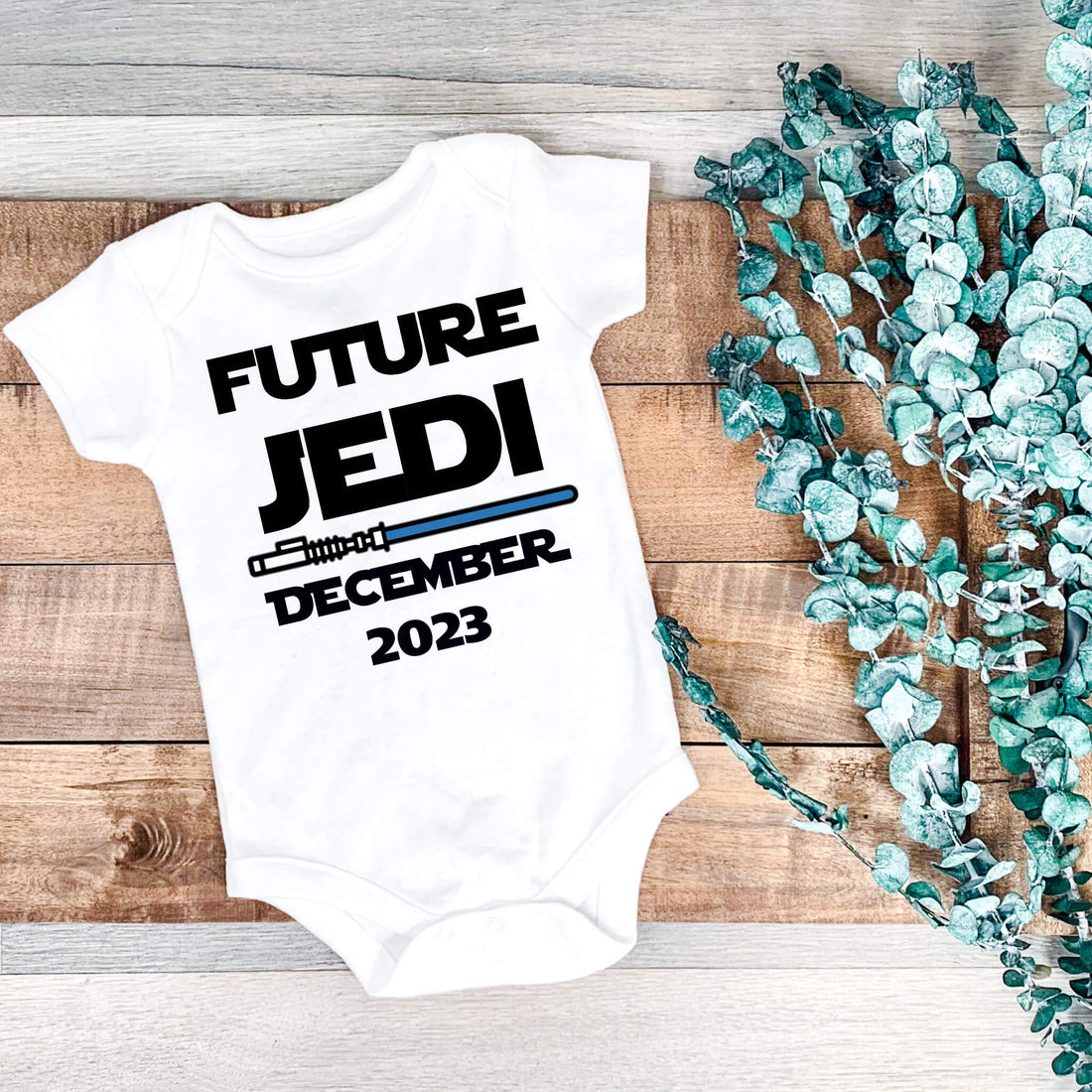 Personalized Pregnancy Announcement, Future Jedi Coming, Star Wars Inspired, Customized Baby Announcement Onesie