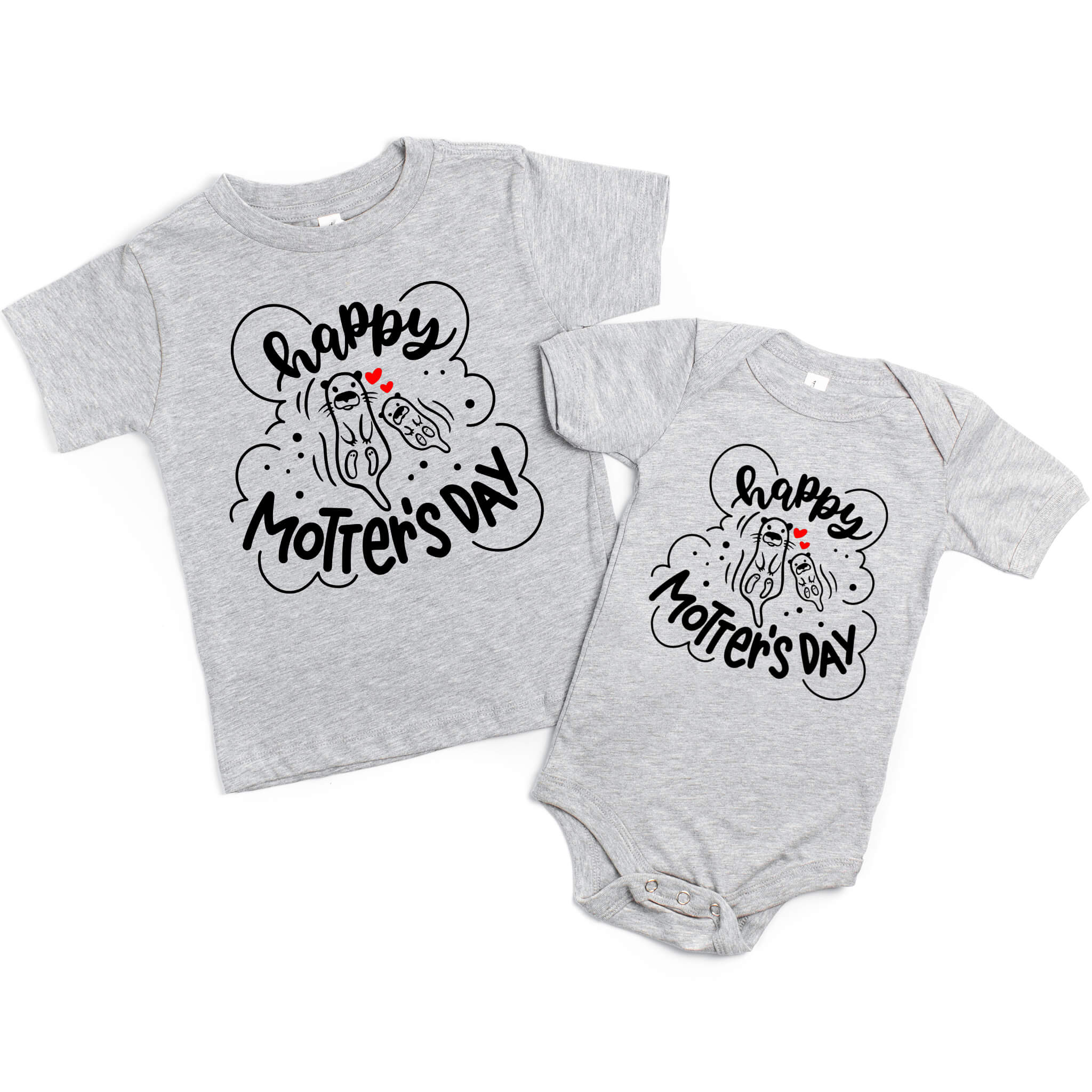 Happy Motter's Day Cute Otter Onesie or T-Shirts