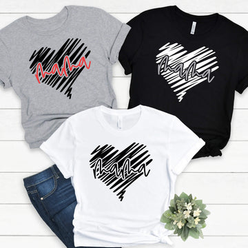 Mama Mom Heart Girl's Ladies Mujer Personalizar camiseta personalizada