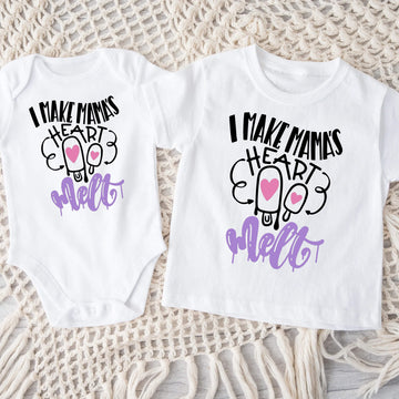 I Make Mama's Heart Melt for Girls Onesie or T-Shirts