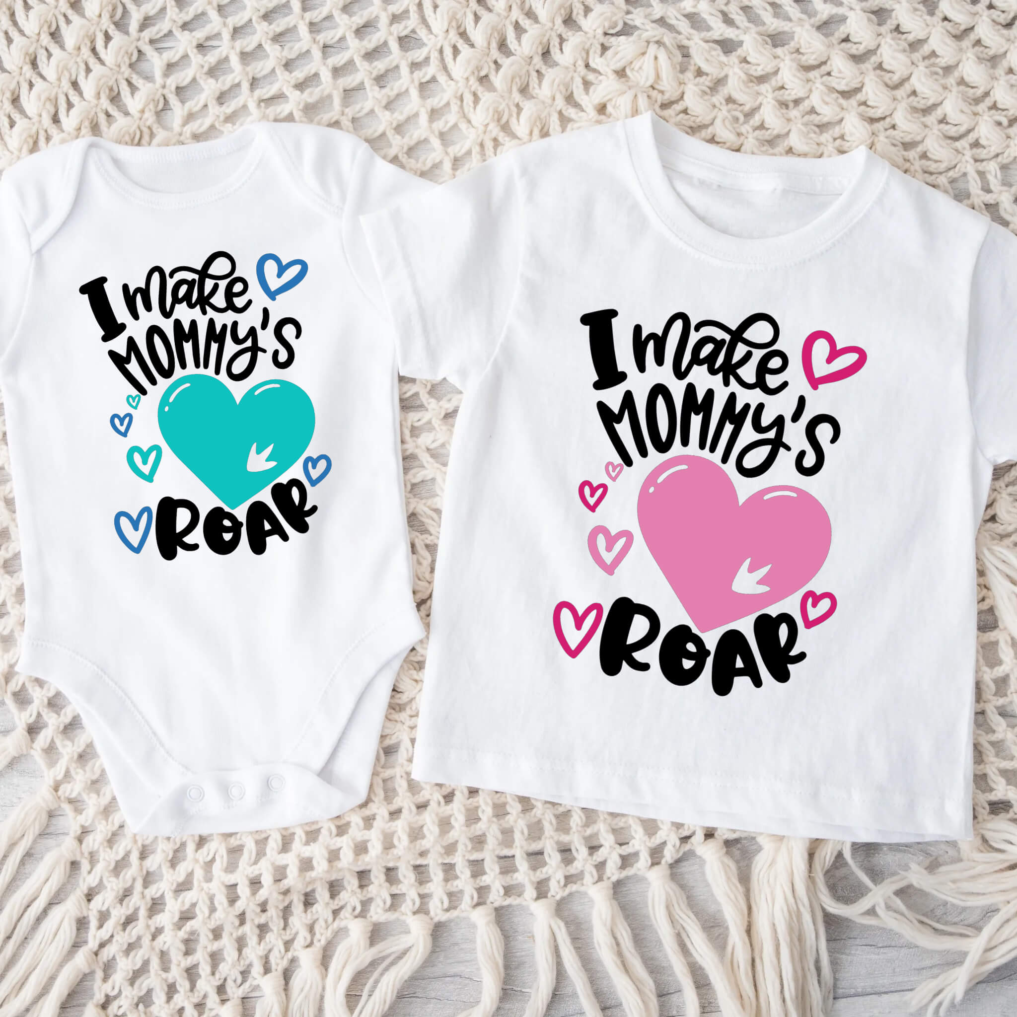 Hago camisetas o monos con rugido de calor de mamá