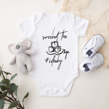 Personalized Pregnancy Announcement, I Survived The Ice Age, IVF, Customized Baby Announcement Onesie