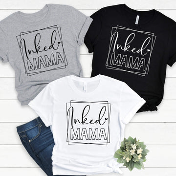 Inked Mama Mom Girl's Ladies Personalizar camiseta de mujer personalizada