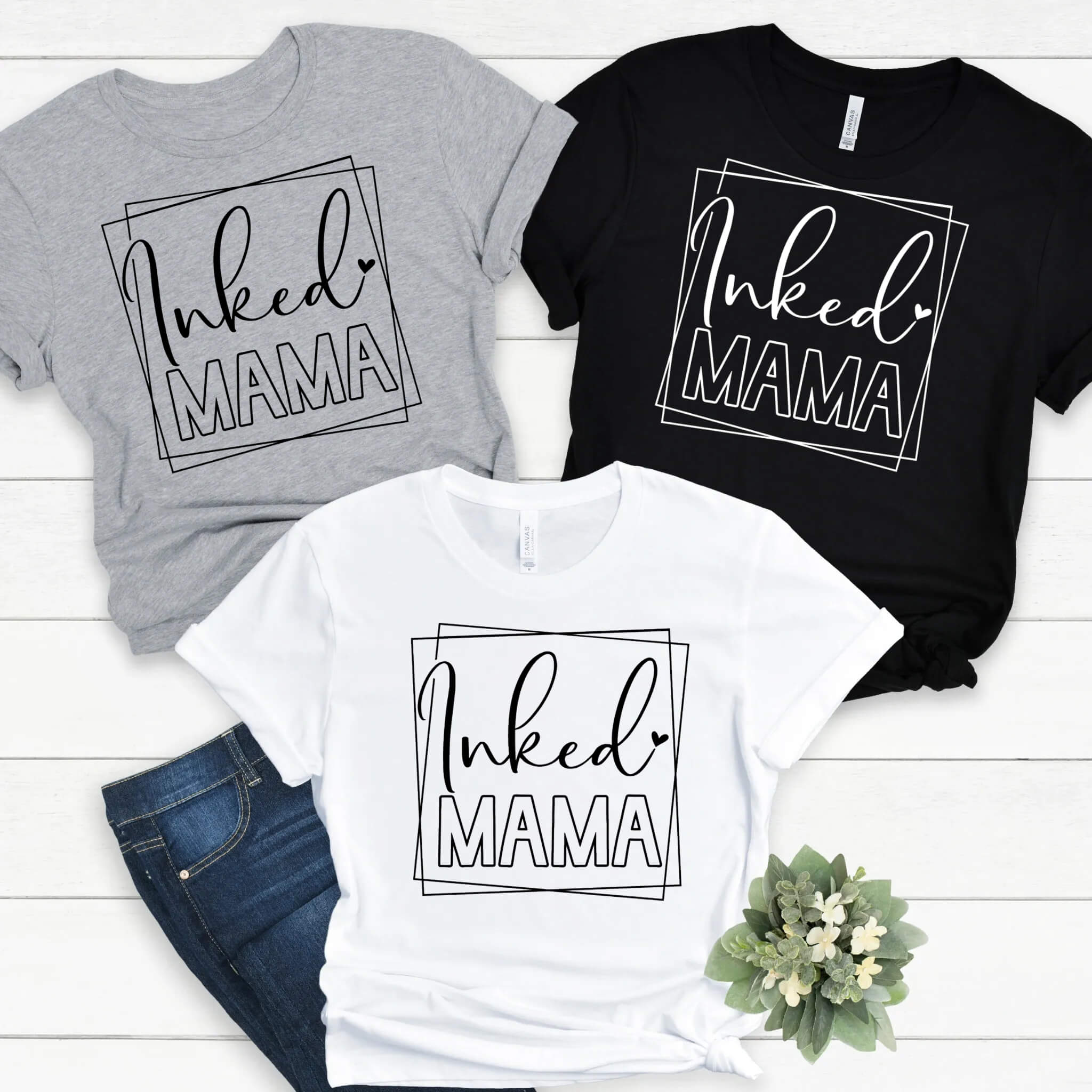 Inked Mama Mom Girl's Ladies Personalize Custom Women's T-Shirt