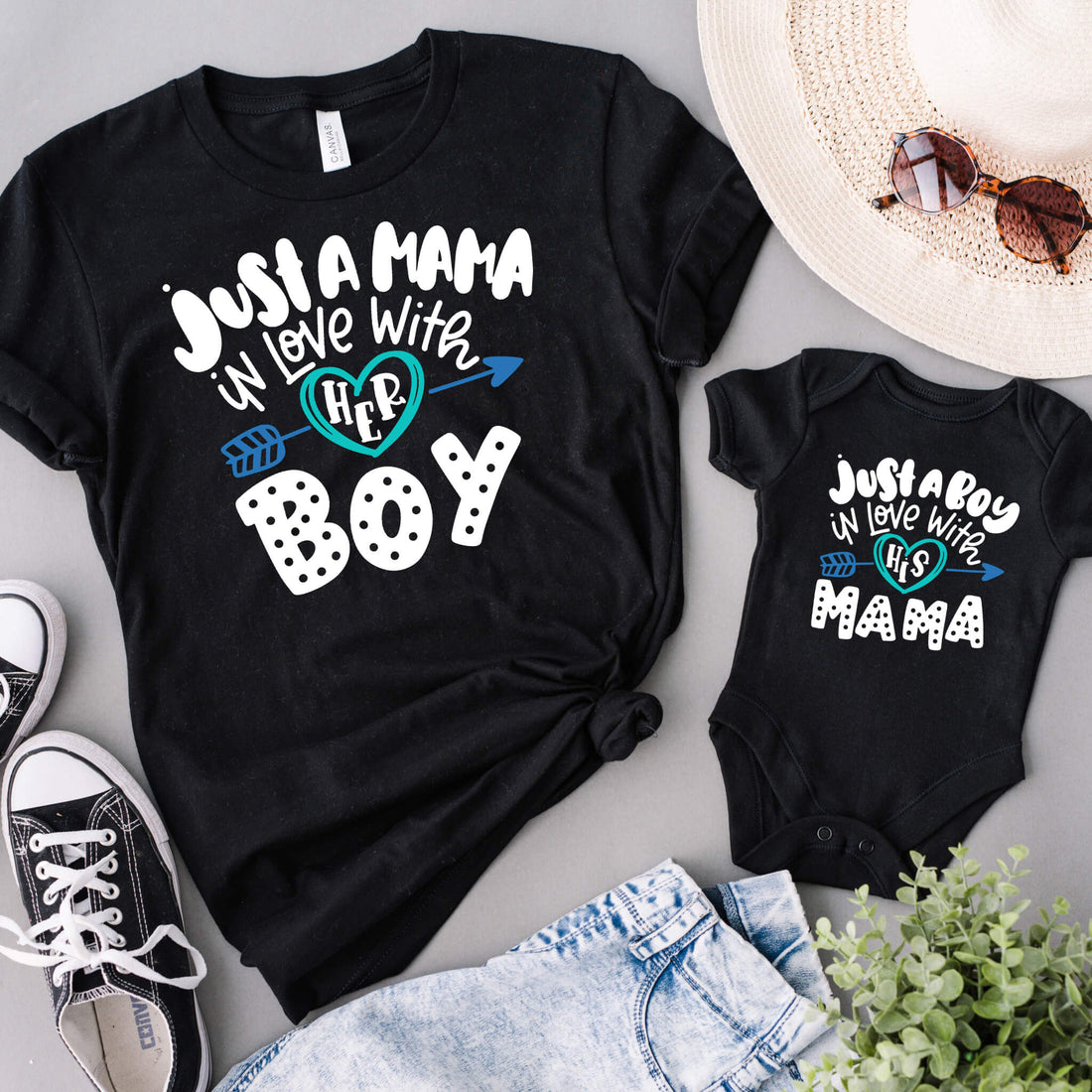 Mama &amp; Mama's Boy Día de la Madre Matching Mommy &amp; Me Camiseta para mujer