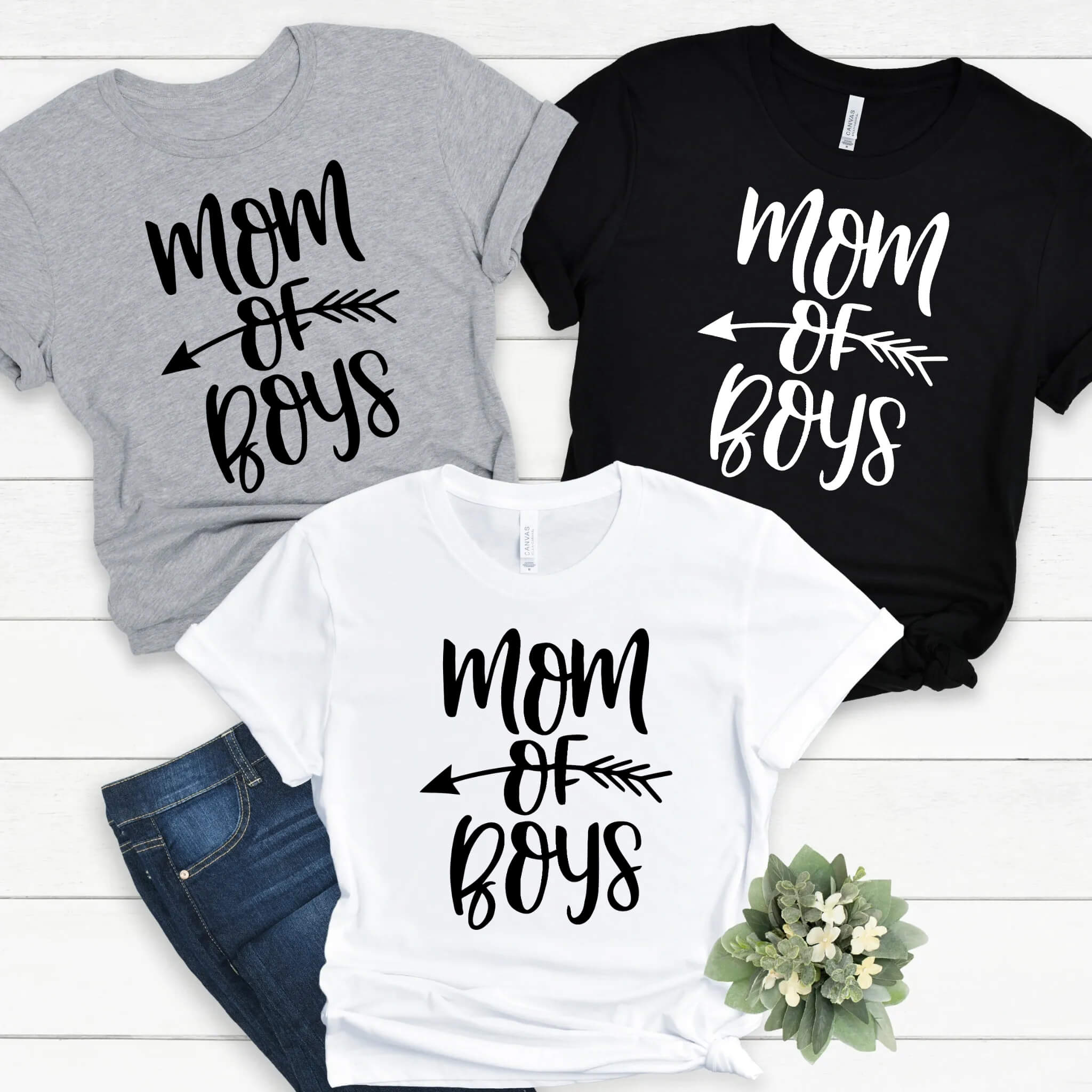 Mom of Boys Mama Girl's Ladies Women's Personalize Custom T-Shirt