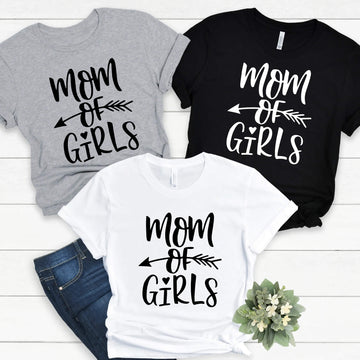 Mom of Girls Mama Girl's Ladies - Camiseta personalizada para mujer