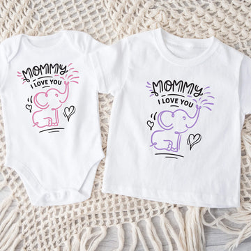 Mamá te amo elefante mono o camiseta