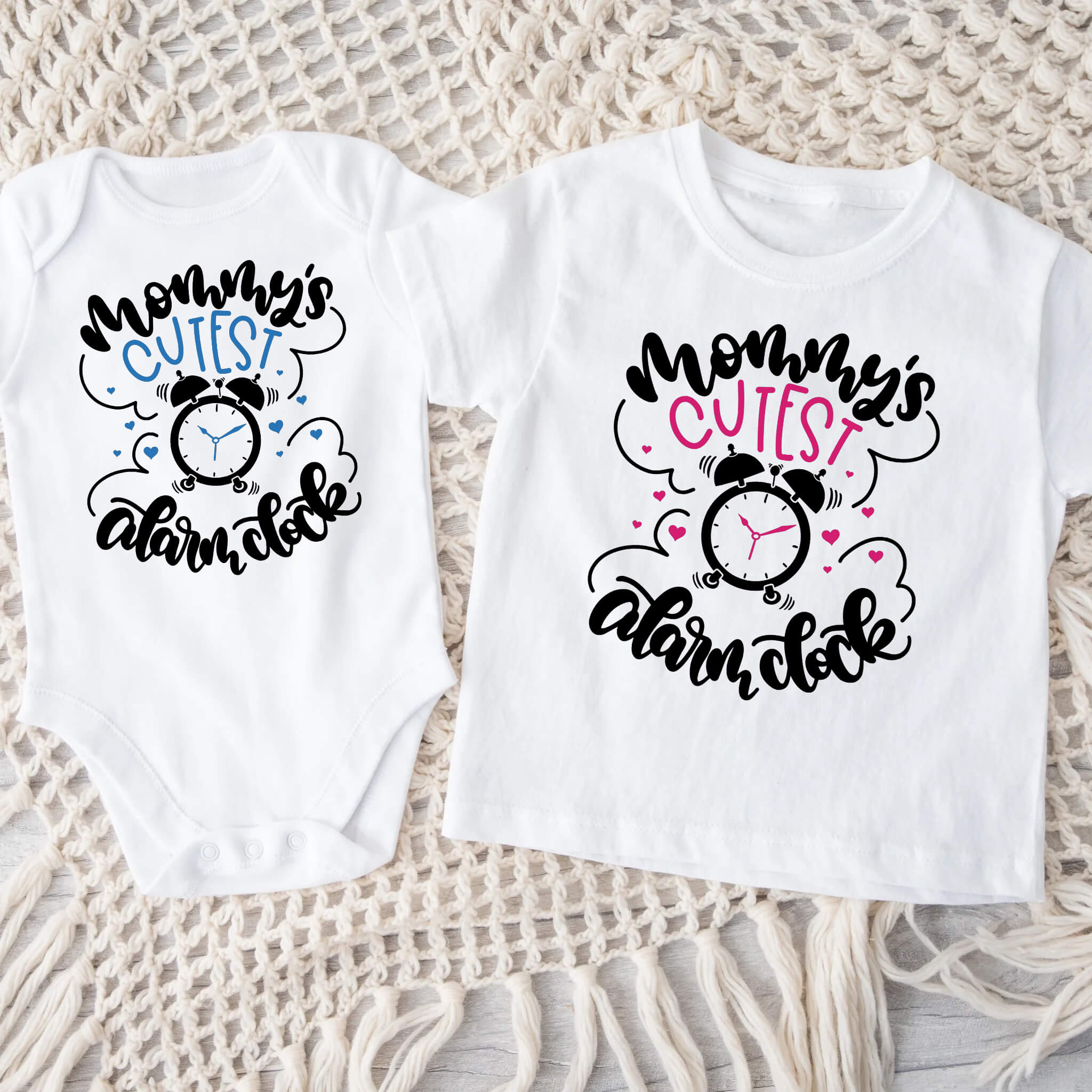 Mommy's Cutest Alarm Clock Onesie or T-Shirt