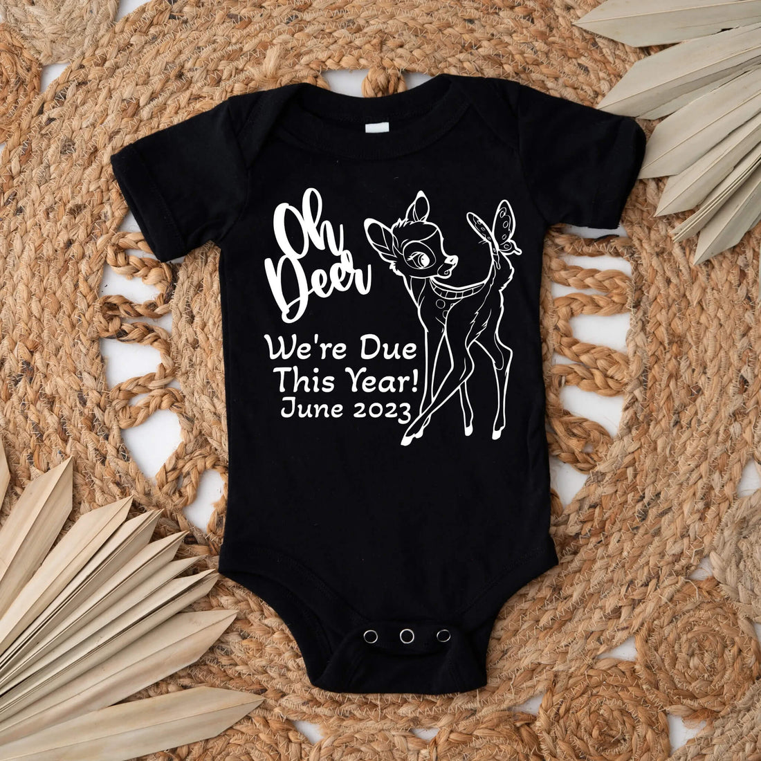 Personalized Pregnancy Announcement, Oh Deer We’re Due This Year, Disney Bambi Inspired, Customized Baby Announcement