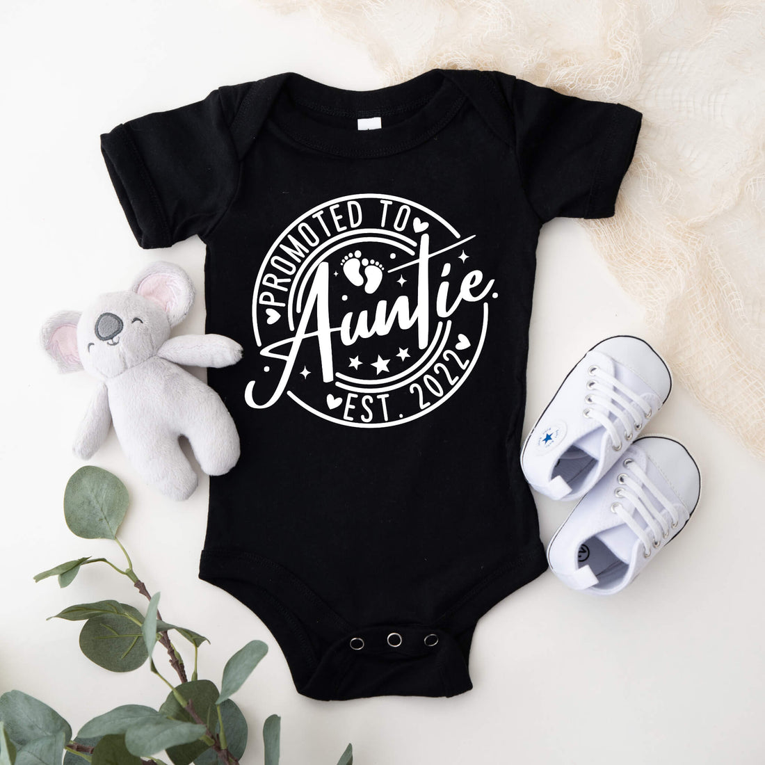 Personalized Pregnancy Announcement, Promoted to Auntie, Aunt To Be Customizable Onesie