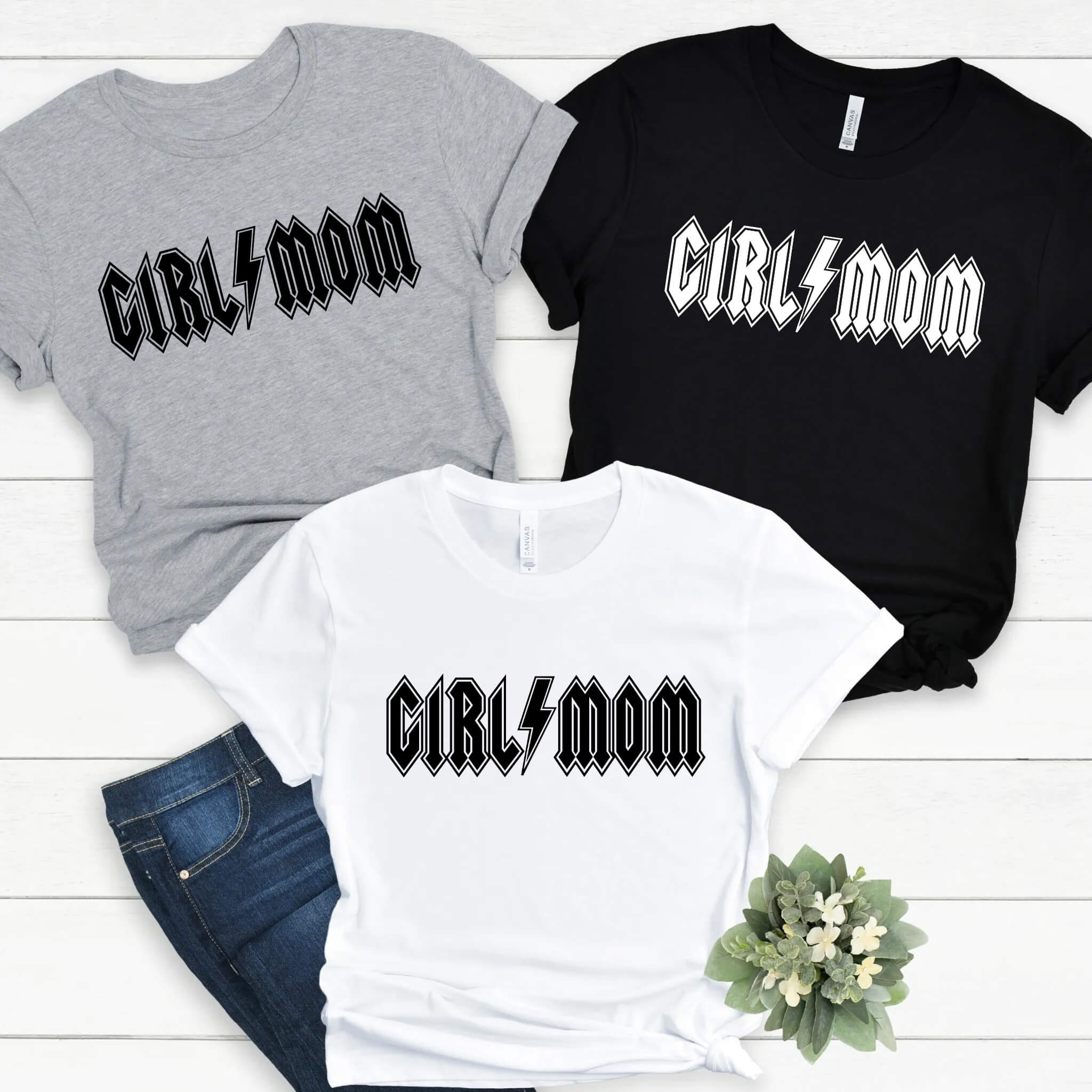 Rocker Girl Mom Mama Girl's Ladies Women's Personalize Custom T-Shirt